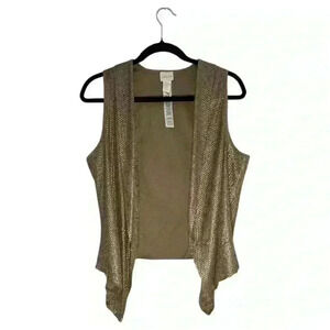 Chico’s Gold Sequin Vest - Size 0‎ (Equivalent to Size Small)